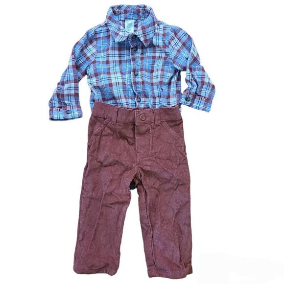 Carter's Just One You Baby Boys' Top & Bottom Set - Blue Rust red - Picture 1 of 4